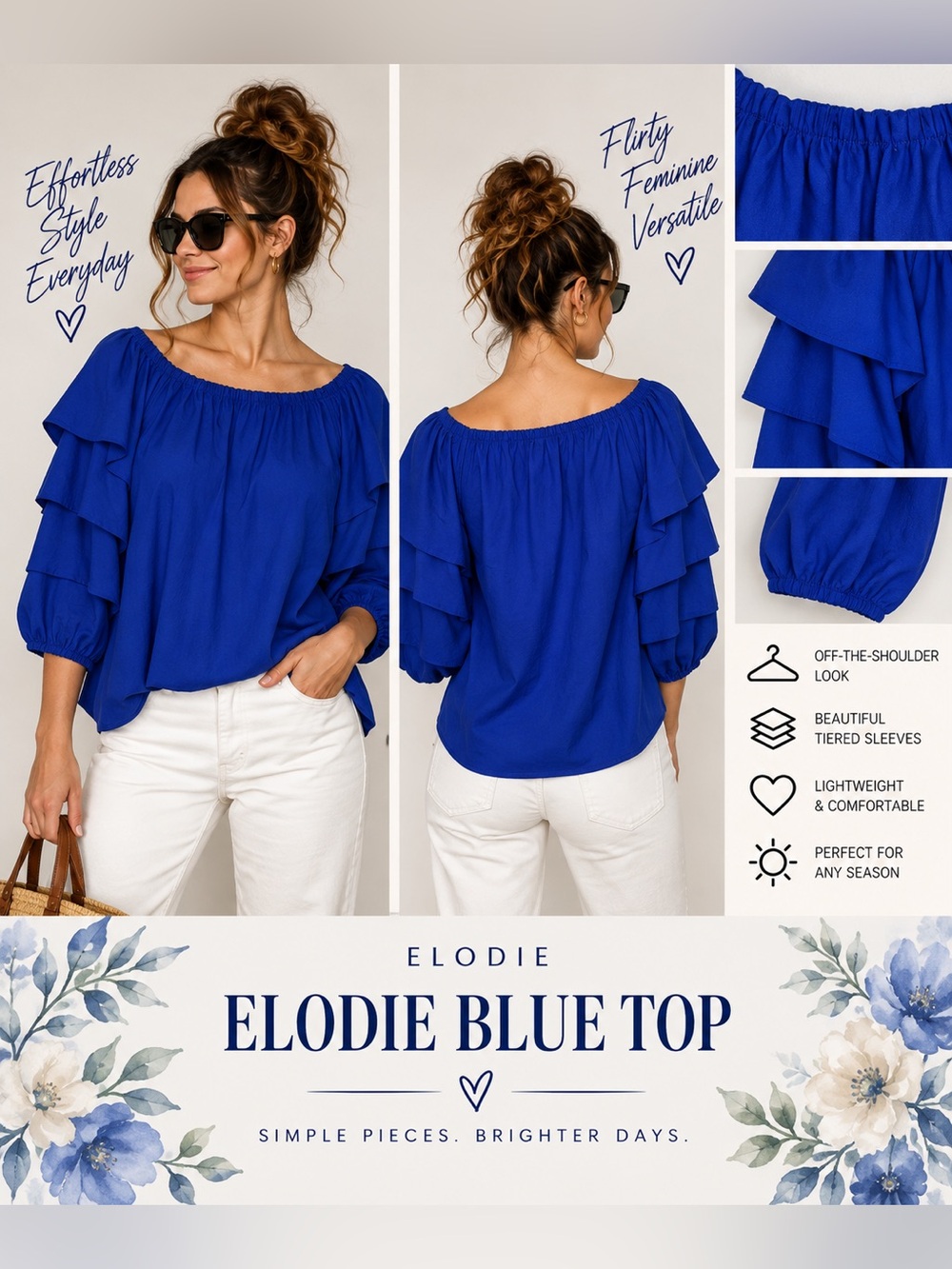Elodie Blue Top